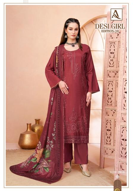 Alok suit desi girl 10 wholesale pure cotton dress materials